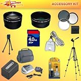 25PC ULTIMATE BEST BUY ACCESSORY KIT W/ LENSES  4GB MEMORY  MUCH MORE FOR PANASONIC LUMIX DMC-FZ30 FZ50