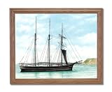 Victorian Shipping Boat Ocean Landscape Home Decor Wall Picture Oak Framed Art Print