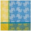 Durable Woven Jacquard 100% Cotton Blue and Yellow Crab Tablecloth 54x90 Inches