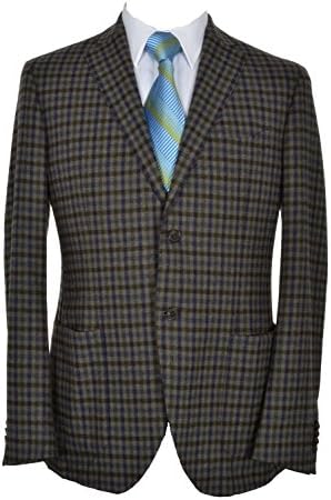 Luigi Bianchi Green Plaid Two Button Virgin Wool New Men's Sport Coat (42 Regular)