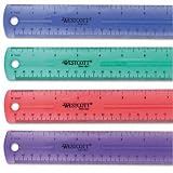 ACM12975 - Westcott 12 Transparent Jeweltone Plastic Ruler