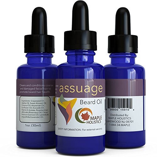 Natural Beard Oil - 1 oz. for Healthy Beard Growth and Facial Skin with Jojoba, Abyssinian, Vitamin E, and More - Contains 10 Therapeutic Oils to Nourish, Cleanse and Condition Facial Hair - Great for Skin and Beard Alike - 100% Money-back Guarantee