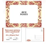 Sunshine Girl 4 x 6 Magnetic Postcard Picture Frame, 'Roses', Frame Colors: Cream and Red.