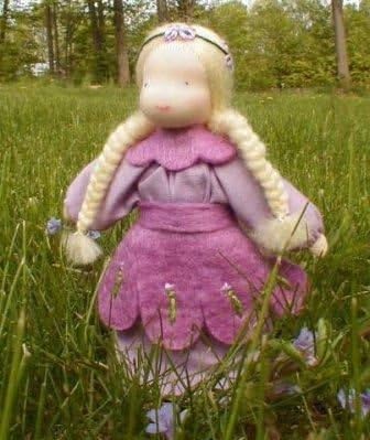 Evi Spring Blossom Lavender Flexible Waldorf Doll - 4.75 in.