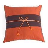 Handmade Deluxe Two-Tone Cushion Cover / Pillow Sham In Rust-Orange And Black