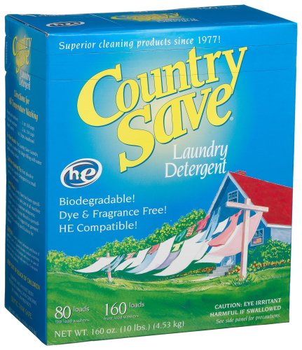 Country Save HE Laundry Detergent, Powder, 160-Load, 10-lb Boxes (Case of 4)