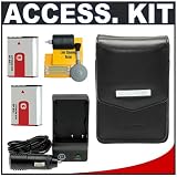 Sony CyberShot LCS-CSL Leather Carrying Case + (2) NP-BG1 Batteries + Accessory Kit for DSC-T100, DSC-W120, DSC-W130, DSC-W200, DSC-W300 DSC-W55, DSC-W80, DSC-W90, DSC-T20 Digital Cameras
