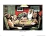 Professionally Framed C.M. Coolidge Bold Bluff Dogs Playing Poker Art Print Poster - 13x19 with RichAndFramous Black Wood Frame