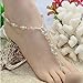 HuaYang Crystal Imitation Pearl Light Brown Beads Barefoot Sandals Adorn Extensible Foot Ring Anklet Chain