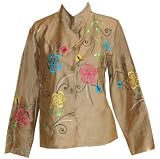 Mandarin Collar Oriental Flower Jacket By Entice