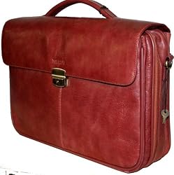 Toscana Brown Italian Leather Briefcase Laptop