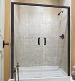 Basco Infinity French Shower Door 1722CUS-LK-CU. 72''xCustom, Silk Glass, Burnished Copper, Glass