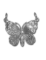 Butterfly Charm in Sterling Silver with Double Loops