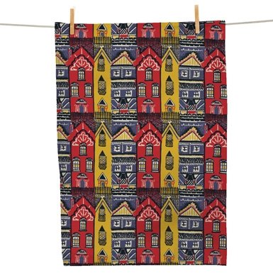V&A 'Houses' Tea Towel||EVAEX||RHFPR