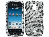 Zebra Silver Bling Rhinestone Faceplate Diamond Crystal Hard Skin Case Cove ....
