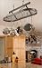 Kitchen & Housewares : Enclume PR16cwg-HS 4-Foot Oval with Grid Premier Ceiling Rack, Hammered Steel