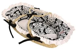 Hoohobbers Doll Moses Basket, Versailles Black