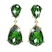 EVER FAITH® Gold-Tone Teardrop Dangle Earrings Emerald Color Austrian Crystal