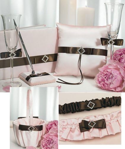 wedding outletChocolate & Straberry Brown Pink Wedding Accessories 5-Pieces Set