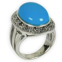Silver Rings for Women Turquoise Rings US Size 4