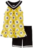 Young Hearts Toddler Girls Daisy Printed Jersey and Biker Short Set