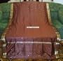 2 Pole Top Brown Silk Sari Drapes, Panels, Panels Curtain Length: 80 Inches