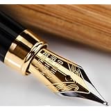 Fountain Pen 100% Natural Handcrafted Bamboo, Vintage Gift Case and Ink Refill Converter Included, You Get Best Writing Signature Calligraphy Fountain Pens Set with 100% Money Back Guarantee