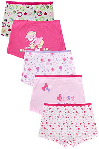 Dimore Little Girls Boyshort Hipster Panties 5 Pack Pink