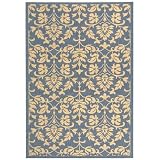 Safavieh Courtyard Collection CY3416-3103 Blue and Natural Indoor/Outdoor Area Runner, 2-Feet 4-Inch by 6-Feet 7-Inch