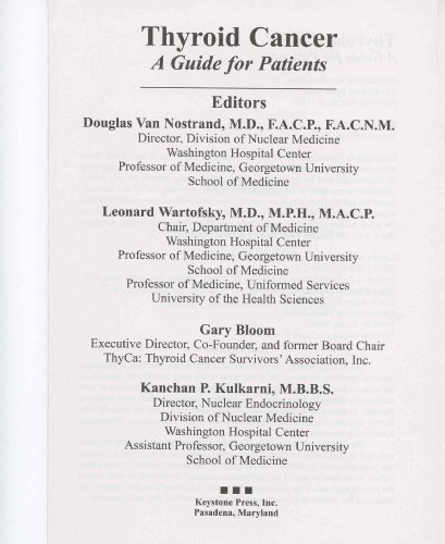 Thyroid Cancer: A Guide for Patients Douglas Van Nostrand, MD, FACP and FACNM