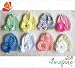 Ema Jane Pastel 16 Pack (8 Hats + 8 Hair Accessories) of Super Soft Crochet Baby Beanie Waffle Hats with Ema Jane Baby Hair Accessories (Mix of Flowers and Bows)