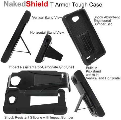 [NakedShield] LG G3 [Hunter Camouflage] Armor Tough Shock Proof KickStand Black/Hot Pink Phone Case