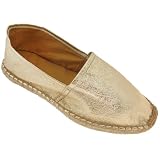 Capelli New York Foil Metallic Espadrille Flat With Crochet Toe Stitching