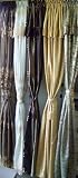 Brown Gold Window Curtain Set Valance Panel Liner Tie Backs