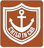 imoninn CHILD in car ステッカー　【マグネットタイプ】　No.14　イカリ　（茶色）