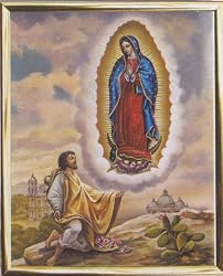 Our Lady of Guadalupe with St. Diego Framed Art, 8" x 10" - MADE IN ITALY