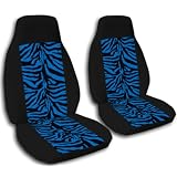 Black and Blue Zebra seat covers with Giggles in blue for a 2005 Saturn L300. Please... by Designcovers