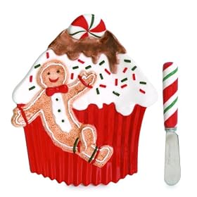 Fitz and Floyd Sweet Treats Snack Plate with Spreader
