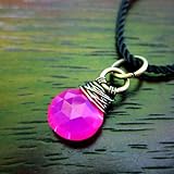 Fuchsia Pink Chalcedony Uwea Wahi Pendant - handmade wirewrap jewelry
