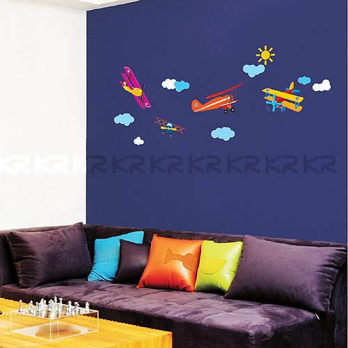 Children's Nursery Room Wall Decal - Airplane