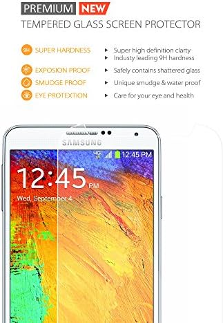 OHLA Samsung Galaxy note3 Tempered Glass Screen Protector 0.26mm - Top-Quality 9H Hardness, Protects From Drops & Scratches, Feels Like Cell Phone's LCD Screen - No Smudge, No Fingerprint (note3)