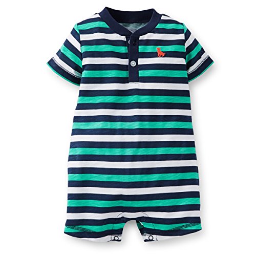 Carter's Baby Boys Slub Jersey Striped Henley Romper