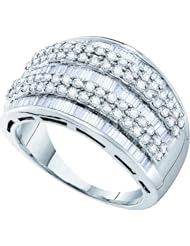 1.30CTW BAGGUETTE ROUND DIAMOND LADIES FASHION RING