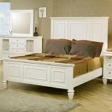Queen Size Bed Cape Cod Style in White Finish