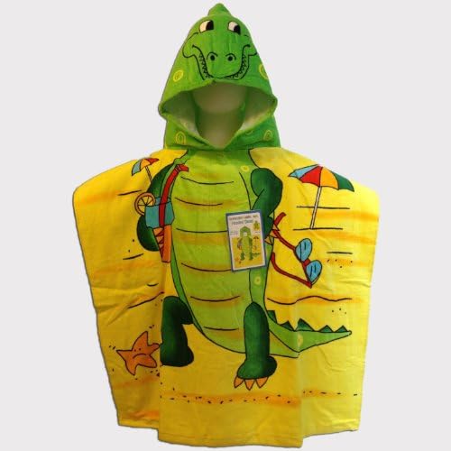 Kreative Kids CHILDRENS / BOYS / GIRLS DISNEY CHARACTER HOODED PONCHO TOWELS - BATH BEACH POOL (Alligator)