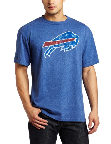 NFL Men's Buffalo Bills Vintage Logo III Short Sleeve Basic Tee (Stadium Blue Heather, Large)