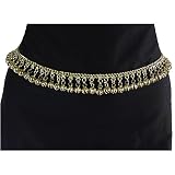 Brass Bells Chain Link Belt, Sexy Hip Chain, Fits waist or hips 36" - 42" for Belly Dancing or Casual Wear