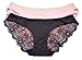 Womens Sexy Soft 3 Pack Lace Back Low Rise Hipster Briefs Panties