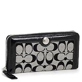 COACH Hampton Signature Zip Around Wallet 46031 SBWBK