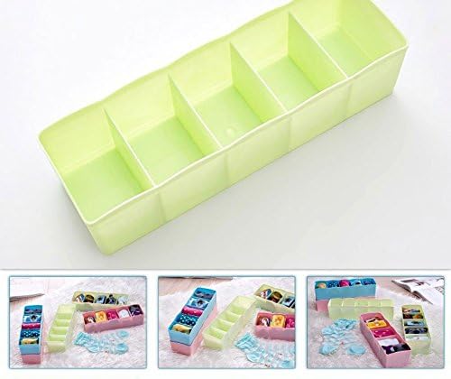 1pc candy color multifunction 5cell desktop socks,underware,storage box drawer organizer office